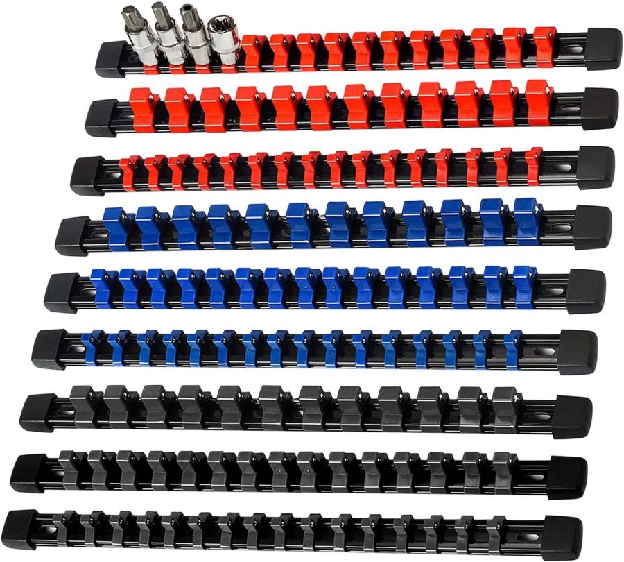 9-Piece Heavy-Duty Socket Organiser Holder Set
