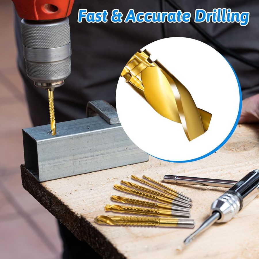 8-Piece 3–10 mm Titanium HSS Drill Bit Set