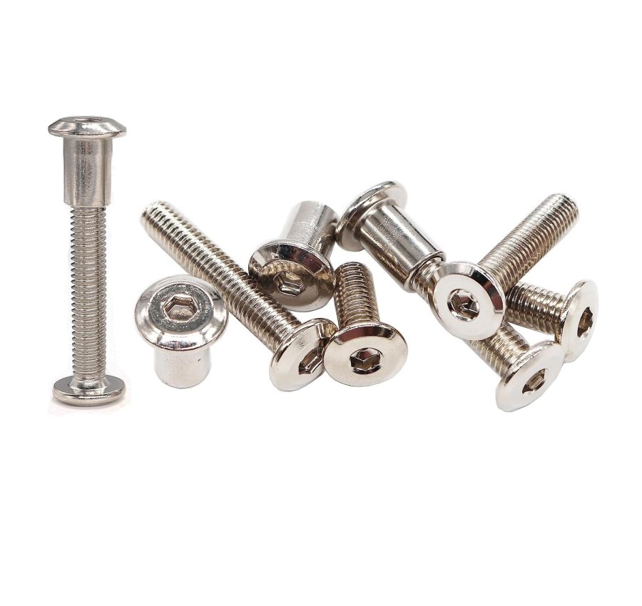 12-Piece M6 Furniture Bolt and Barrel Nut Set