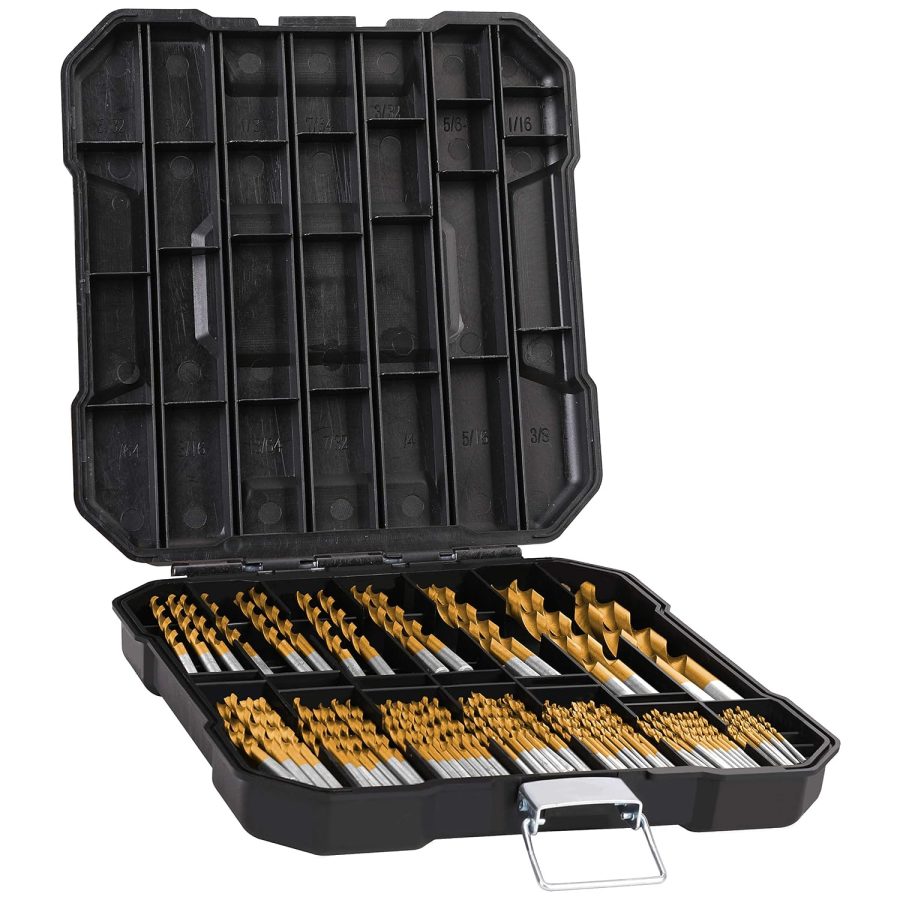 99-Piece Titanium HSS Twist Drill Bit Set